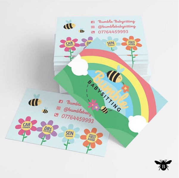 Bumble Babysitiing Business Card design
