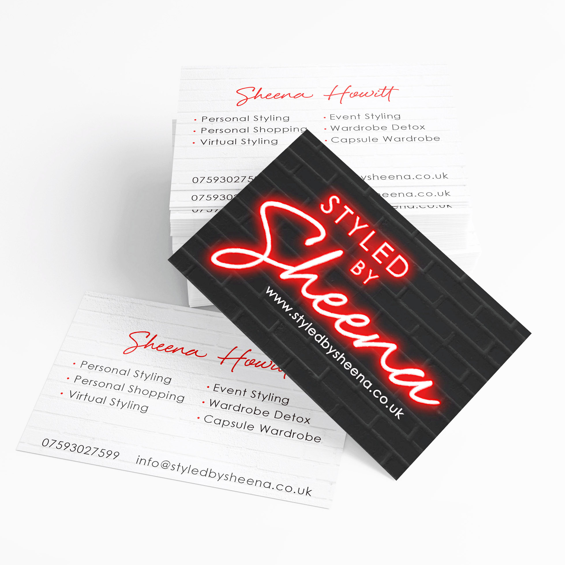 Styled by Sheena business card design